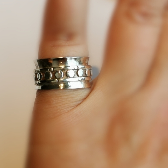 Sterling Silver spinning spinner meditation ring sz 7 NEW - Picture 5 of 6